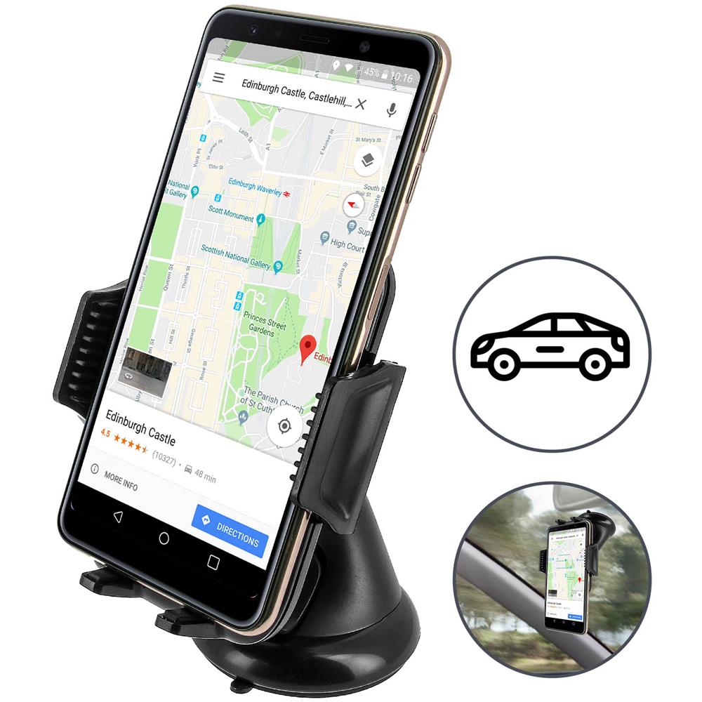 Supporto Auto Universale Fissaggio Con Ventosa Parabrezza Rotante A 360° - Nero - Foto 5