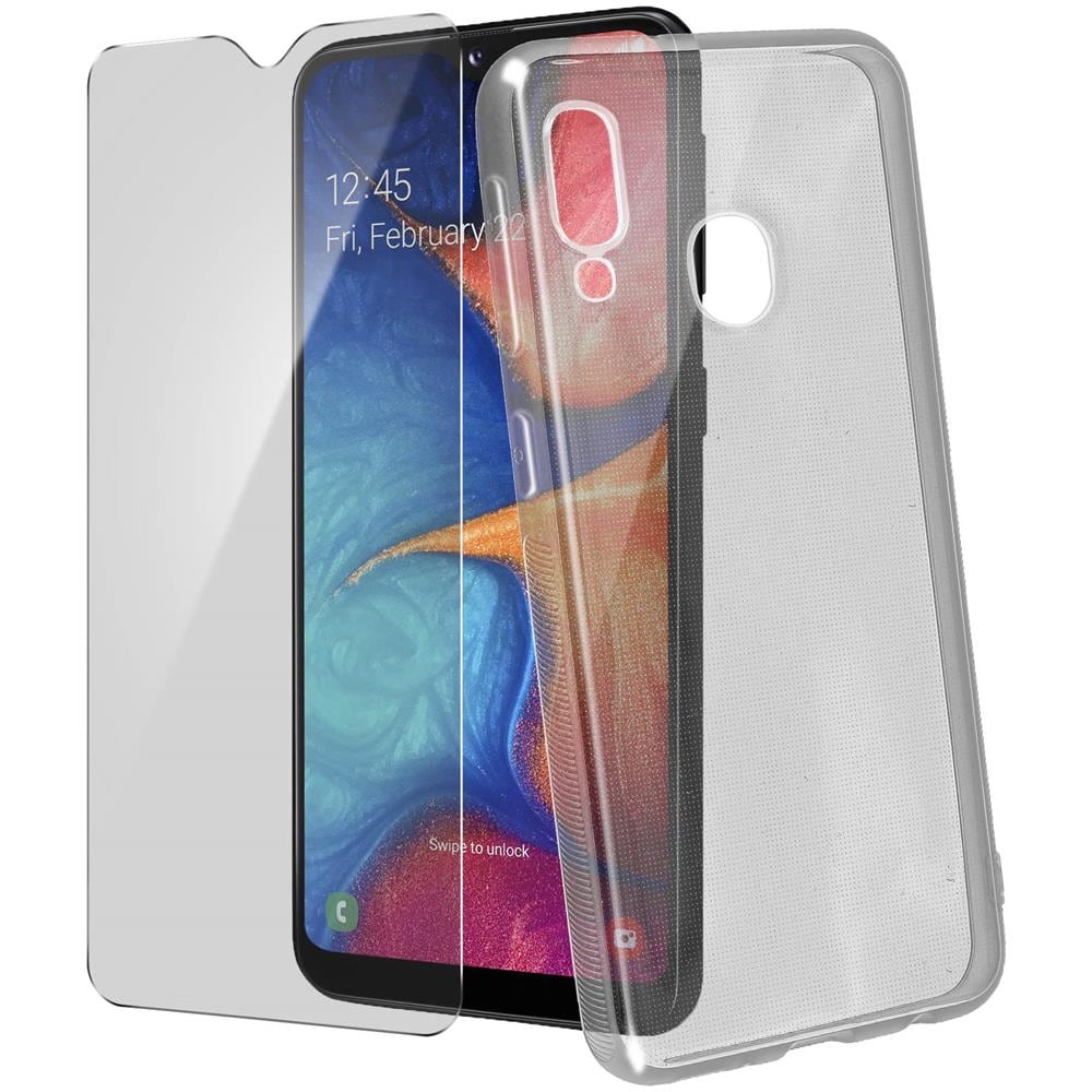 Cover Posteriore + Pellicola Vetro Temperato Trasparente Samsung Galaxy A20e - Foto 2