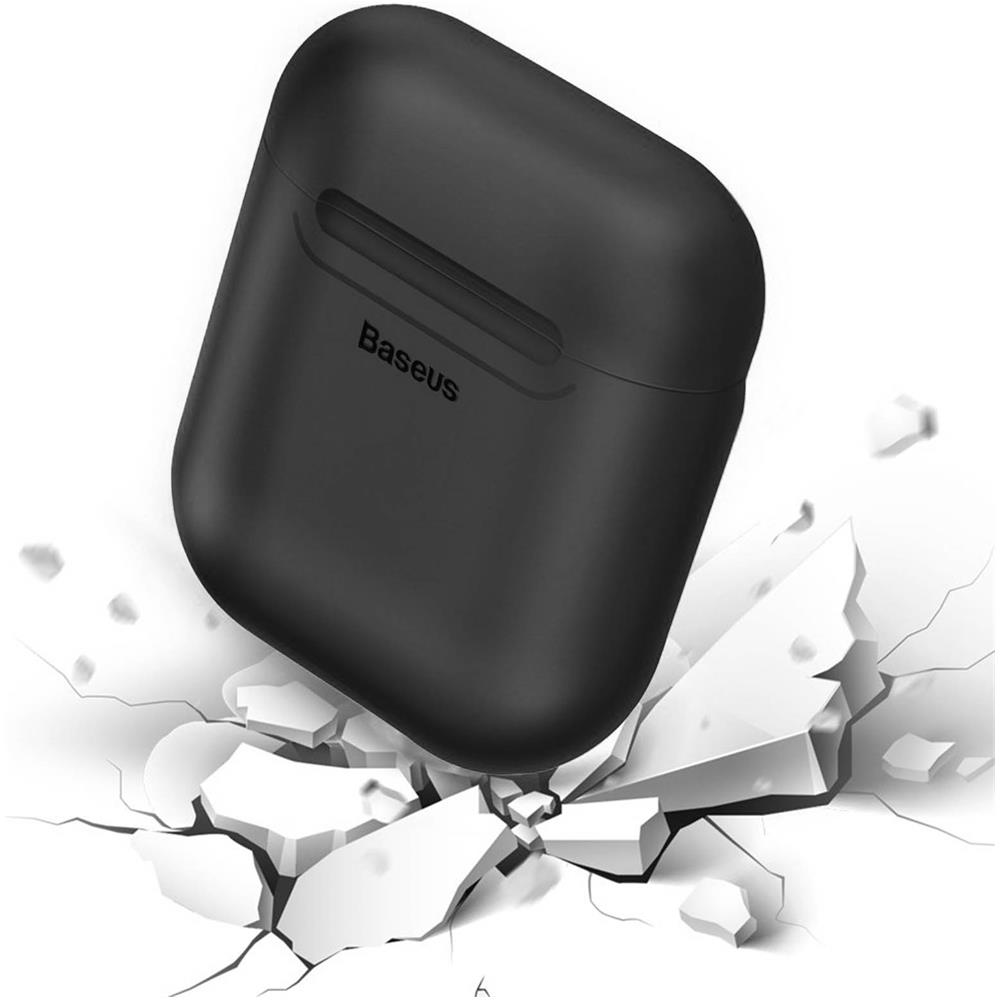 BASEUS - Custodia Per Scatola Airpods 1 E 2 In Silicone Ricarica Wireless  Baseus Nero - ePRICE