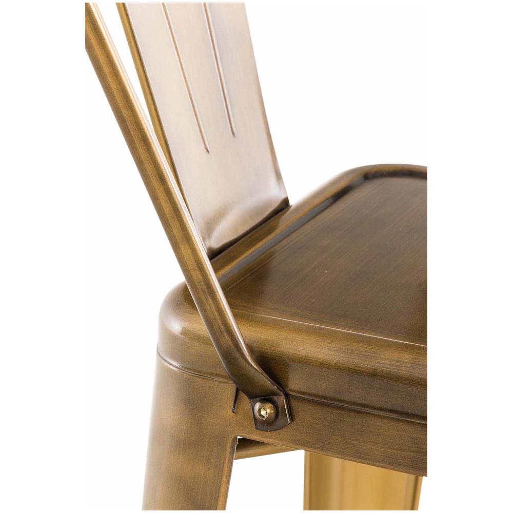 Sgabello Bar Aiden in Metallo Verniciato a Polvere | Sgabello Design Industrial, Facile da Pulire | Sedia Sgabello da Bancone, Seduta Alta 77 cm Oro - Foto 5