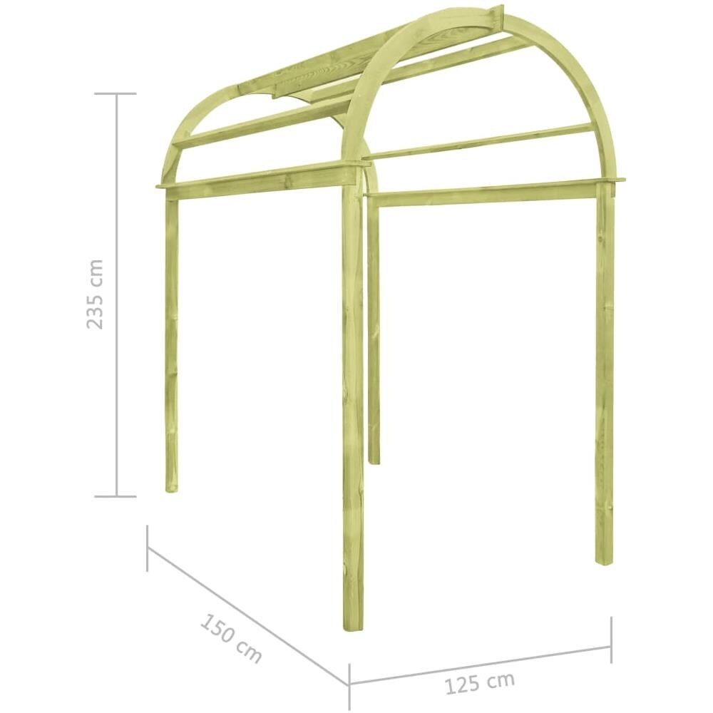 Arco A Traliccio 125x150x235cm In Legno Di Pino Impregnato - Foto 6