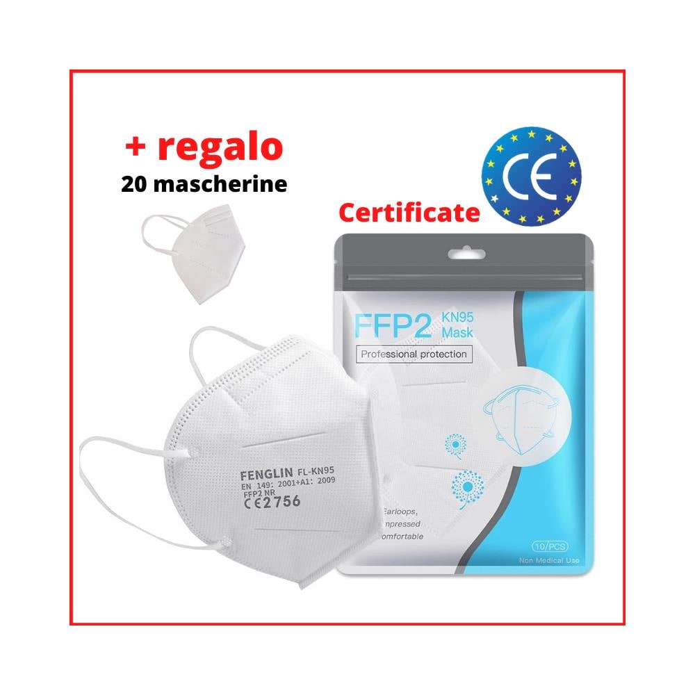 30 Mascherine Protettive Ffp2 Certificate Ce 2163 En149+ A1: 2009 Elevata Qualità - + Omaggio - Foto 1