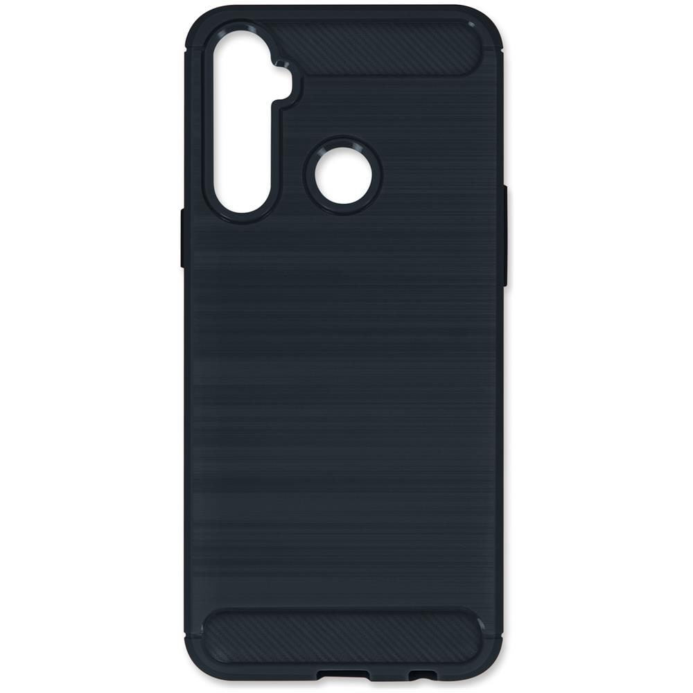 Cover Realme 6i Silicone Gel Carbonio Metallo Spazzolato Blu - Foto 2