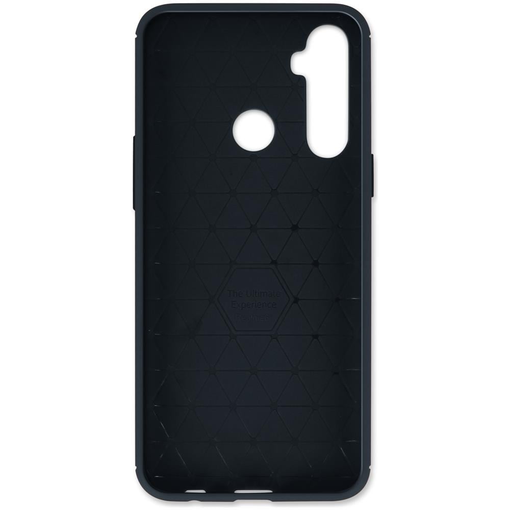 Cover Realme 6i Silicone Gel Carbonio Metallo Spazzolato Blu - Foto 1