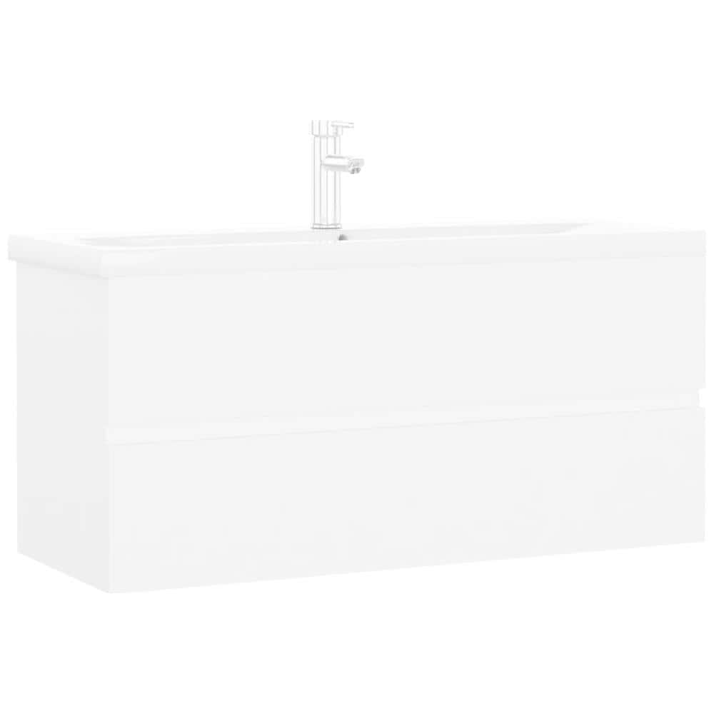 Mobile Bagno con Lavabo Integrato Bianco in Legno Multistrato - Foto 2