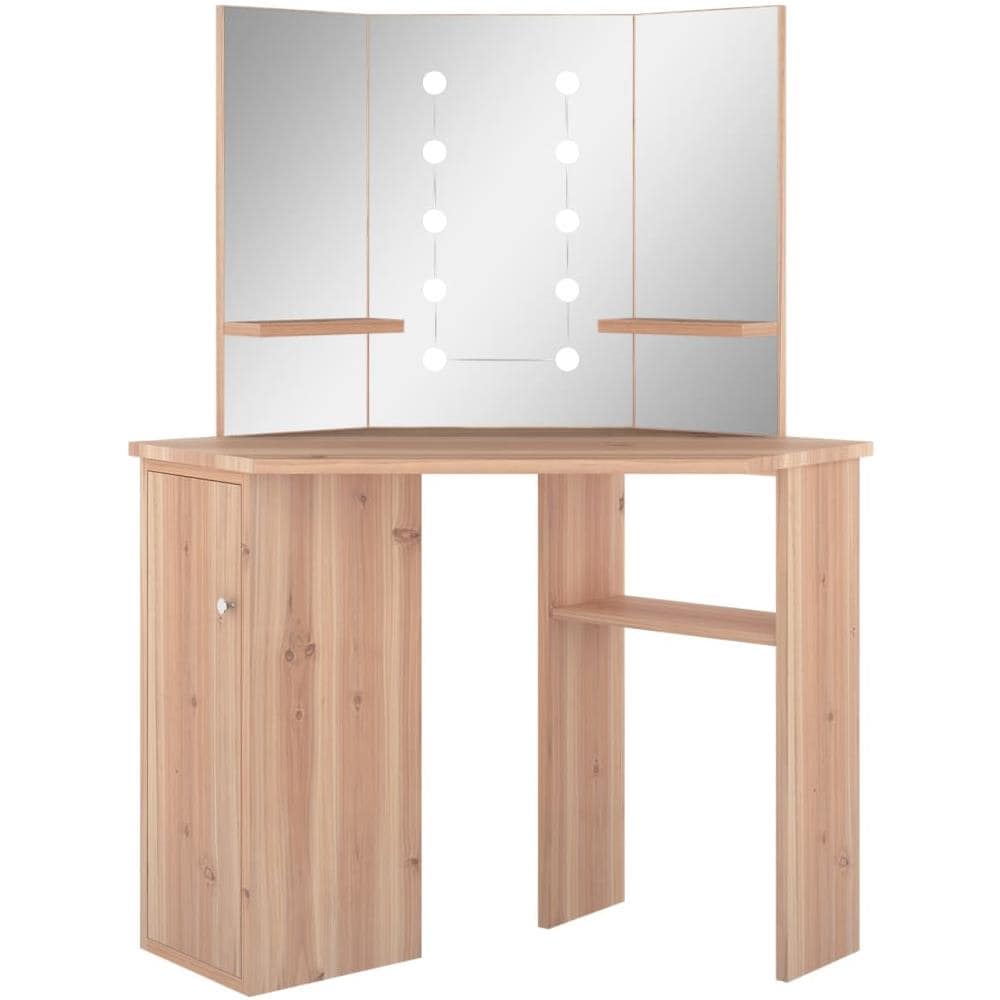 Tavolino da Trucco Angolare con LED Rovere 111x54x141,5 cm - Foto 2