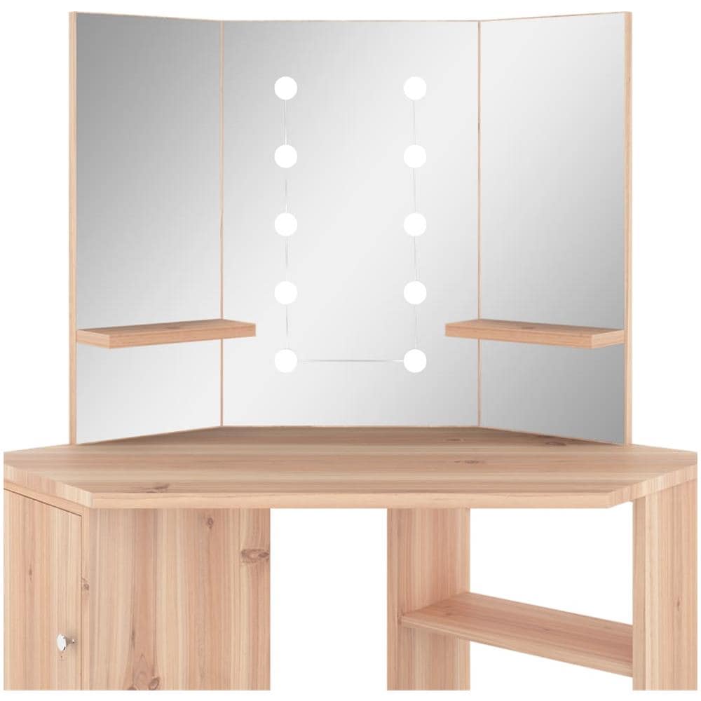 Tavolino da Trucco Angolare con LED Rovere 111x54x141,5 cm - Foto 8