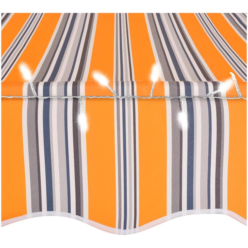 Tenda da Sole Retrattile Manuale con LED 400 cm Gialla e Blu - Foto 1