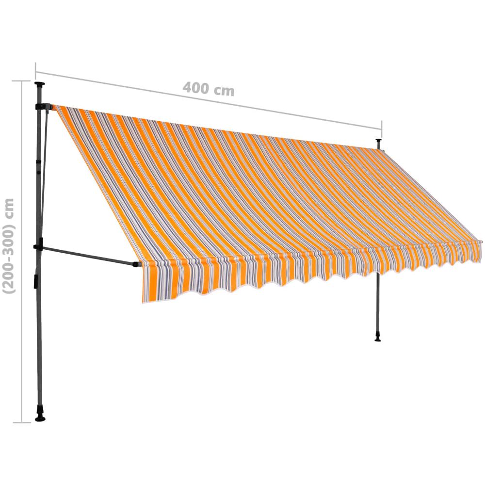 Tenda da Sole Retrattile Manuale con LED 400 cm Gialla e Blu - Foto 2