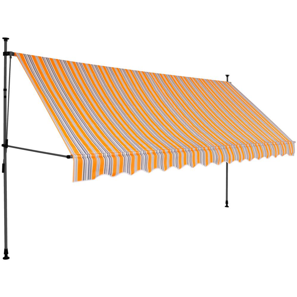 Tenda da Sole Retrattile Manuale con LED 400 cm Gialla e Blu - Foto 3