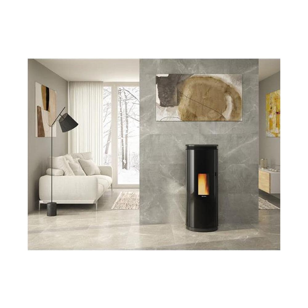 Stufa A Pellet A Legna Da 8kw Nera Ventilata E Sigillata - Angelaevonoir - Foto 3