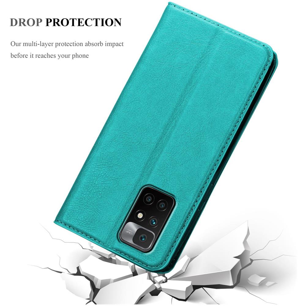 Custodia Compatibile Con Xiaomi Redmi 10 / Redmi Note 11 4g In Turchese Petrolio - Coperchio Protettiva Con Chiusura Magnetica, Funzione Stand E Tasca Per Le Carte - Foto 8