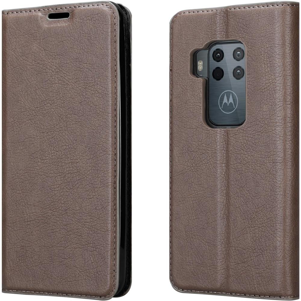 Custodia Compatibile Con Motorola One Pro / One Zoom In Bruno Caffè - Coperchio Protettiva Con Chiusura Magnetica, Funzione Stand E Tasca Per Le Carte - Foto 8
