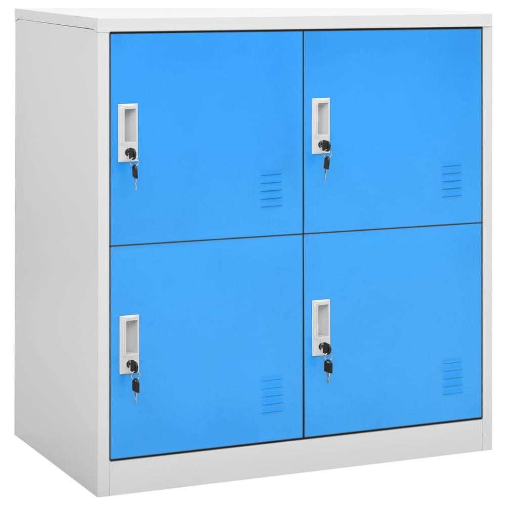 Armadietti E Chiavi 2pz Grigio Chiaro Blu 90x45x92,5cm Acciaio - Foto 2