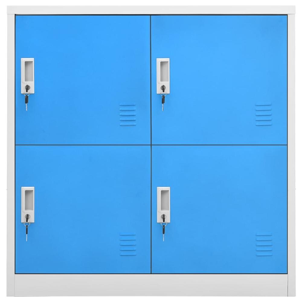 Armadietti E Chiavi 2pz Grigio Chiaro Blu 90x45x92,5cm Acciaio - Foto 3