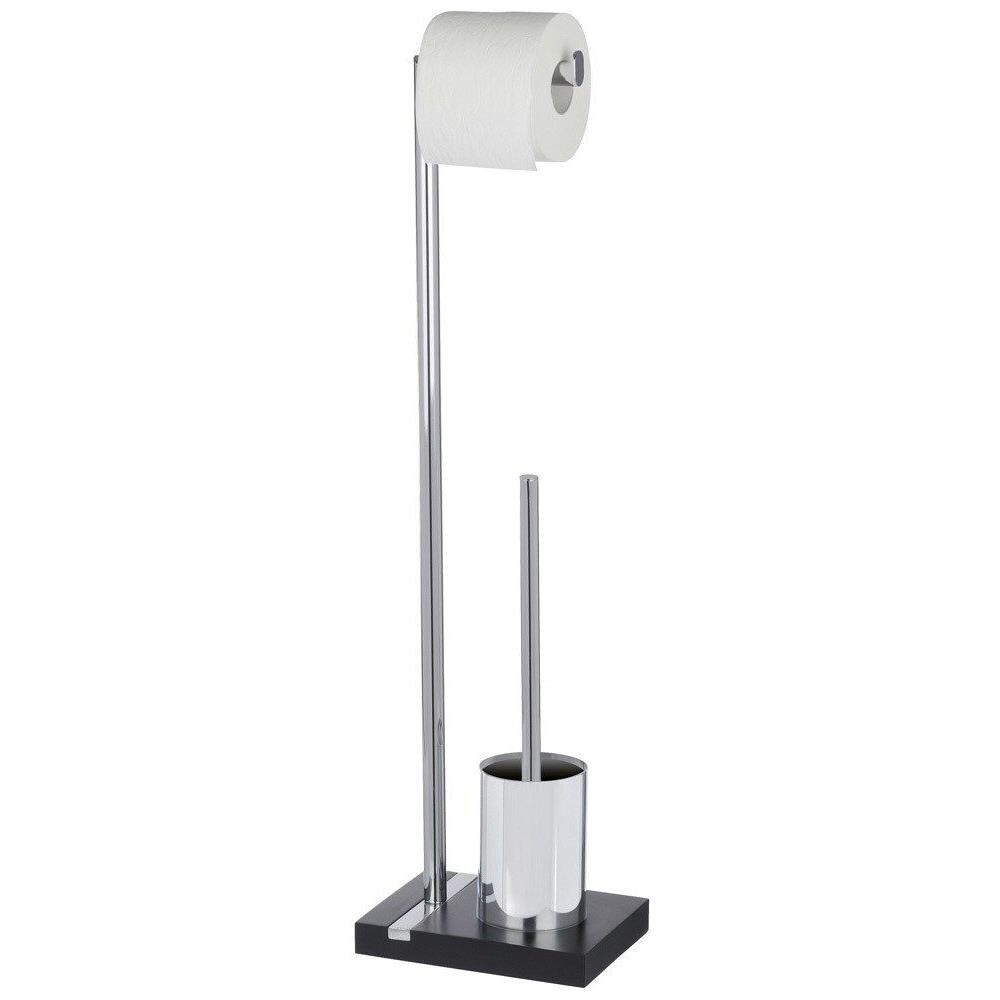 Porta Carta Igienica E Scopino Per Wc, Noble Black - 2 In 1, Wenko - Foto 1