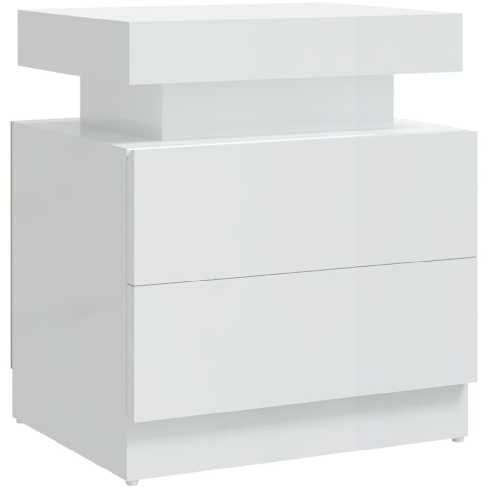 Comodino Bianco Lucido 45x35x52 cm in Legno Multistrato - Foto 2