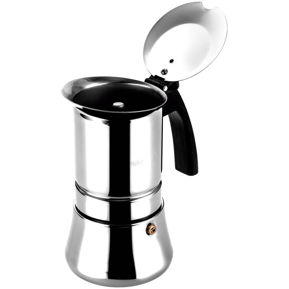 Etnica Caffettiera Italiana Induzione Acciaio Inossidabile, Espresso 10 Tazze Di Caffè Argento - Foto 9