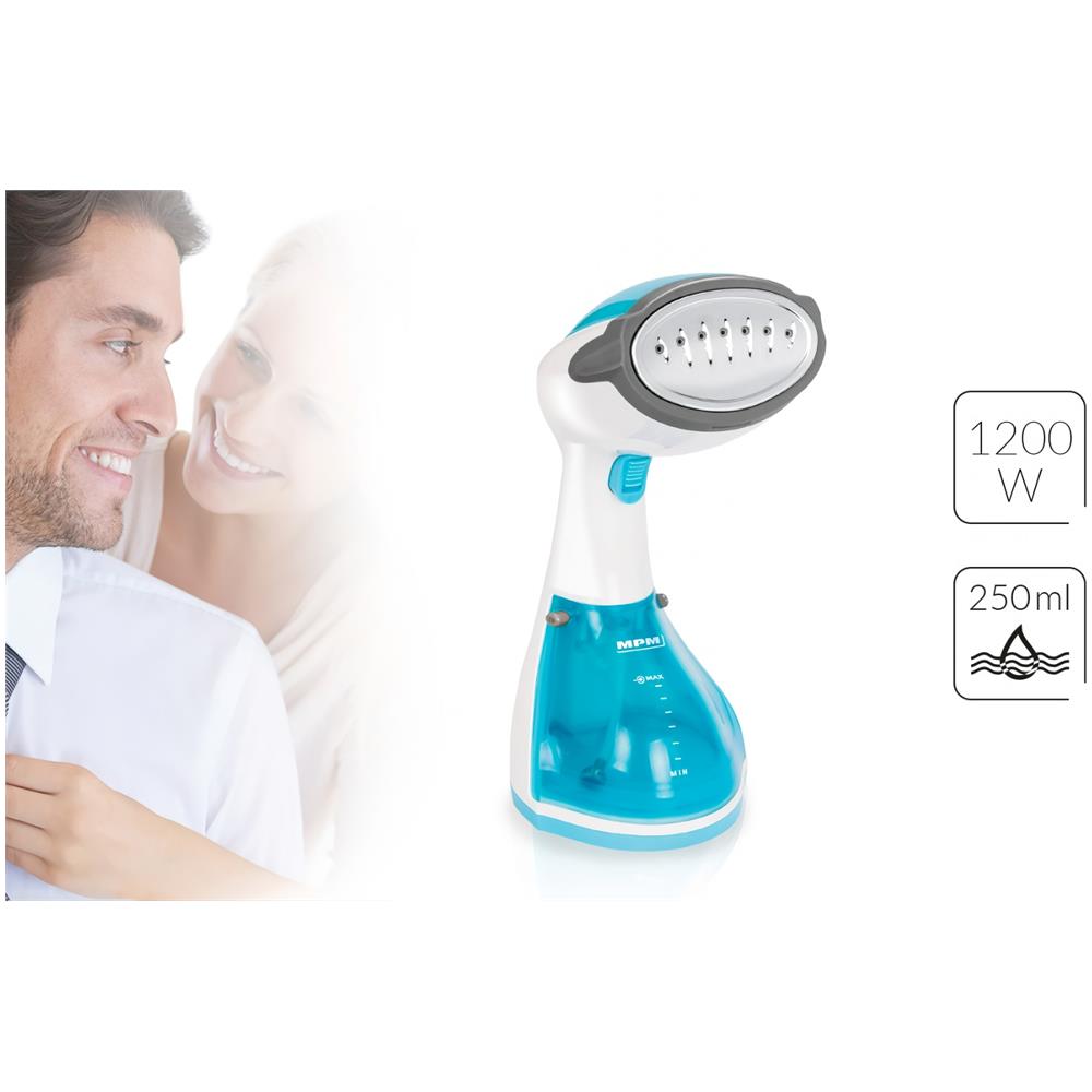Stiratore Verticale MZP-01 a Vapore Potenza 1200 Watt Colore Bianco / Blu - Foto 5
