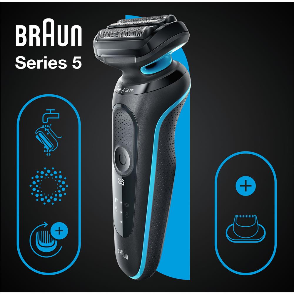 Series 5 51-m1200s Rasoio Trimmer Nero, Blu - Foto 2