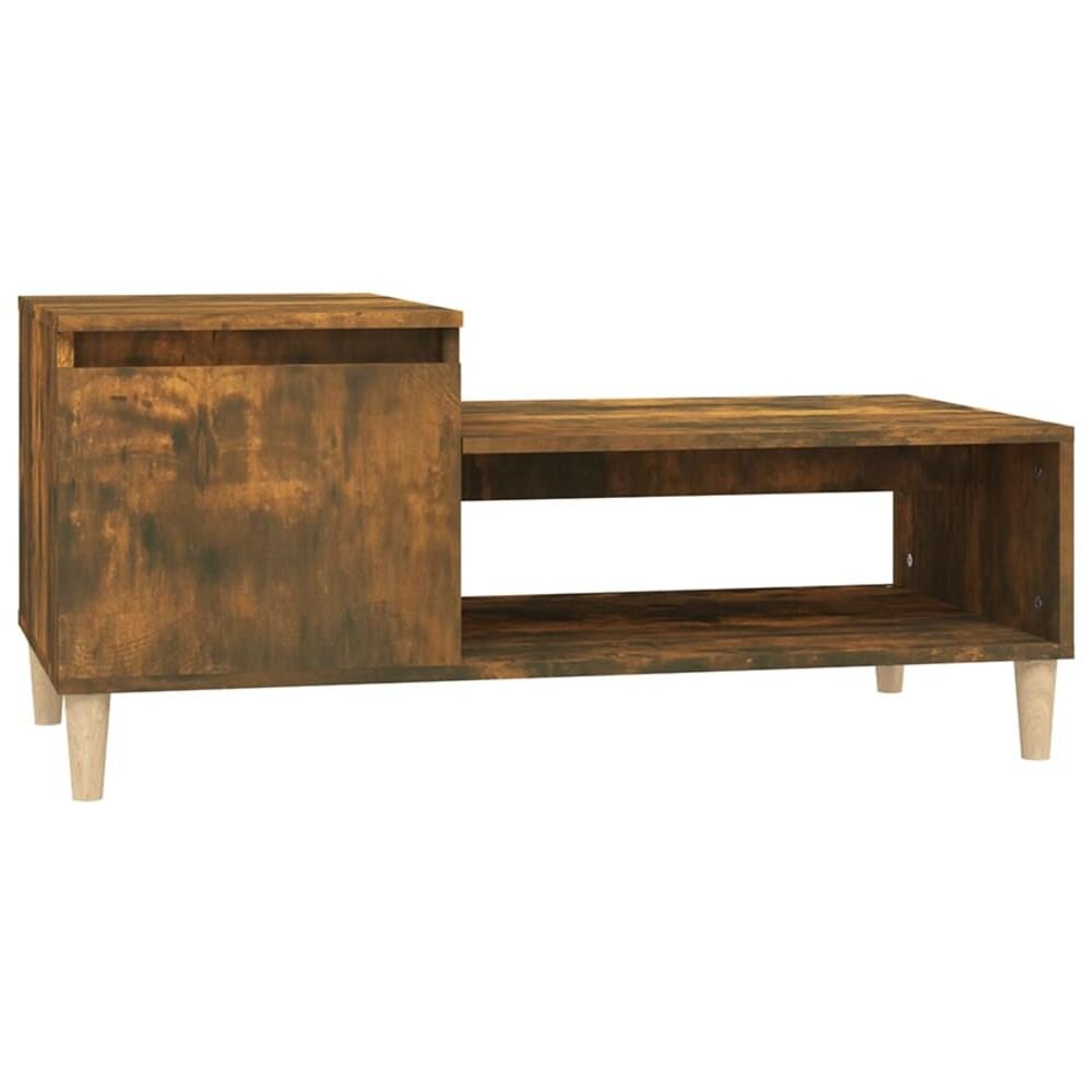 Tavolino Da Salotto Rovere Fumo 100x50x45 Cm Legno Multistrato - Foto 2