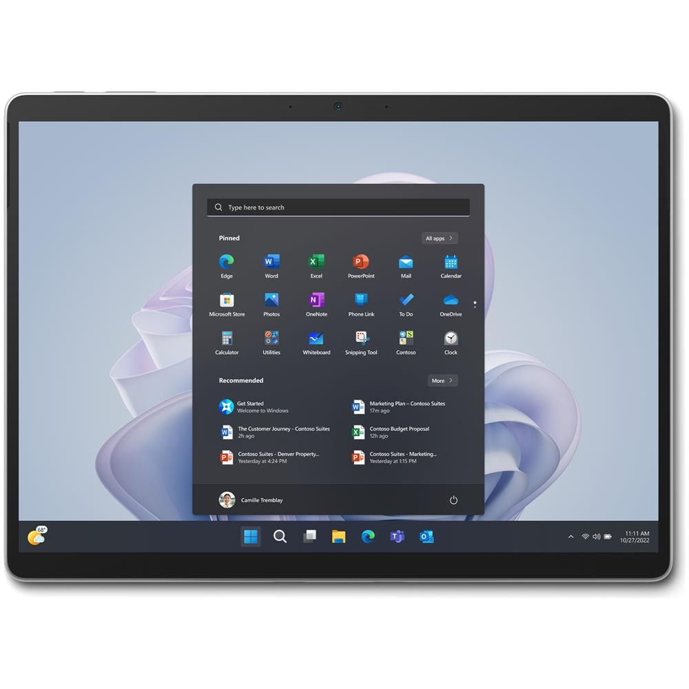 Tablet Surface Pro 9 Platino 13" QHD Octa Core RAM 8GB SSD 256 GB Wi-Fi - 5G Fotocamera 10Mpx Windows 11 Pro - Italia - Foto 1