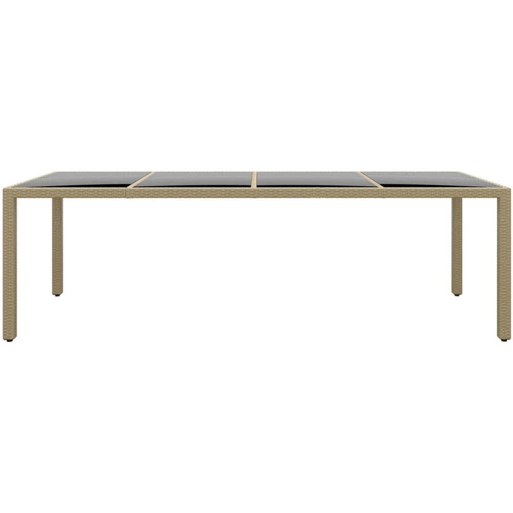 Tavolo Da Giardino Con Piano Vetro Beige In Polyrattan - Foto 2