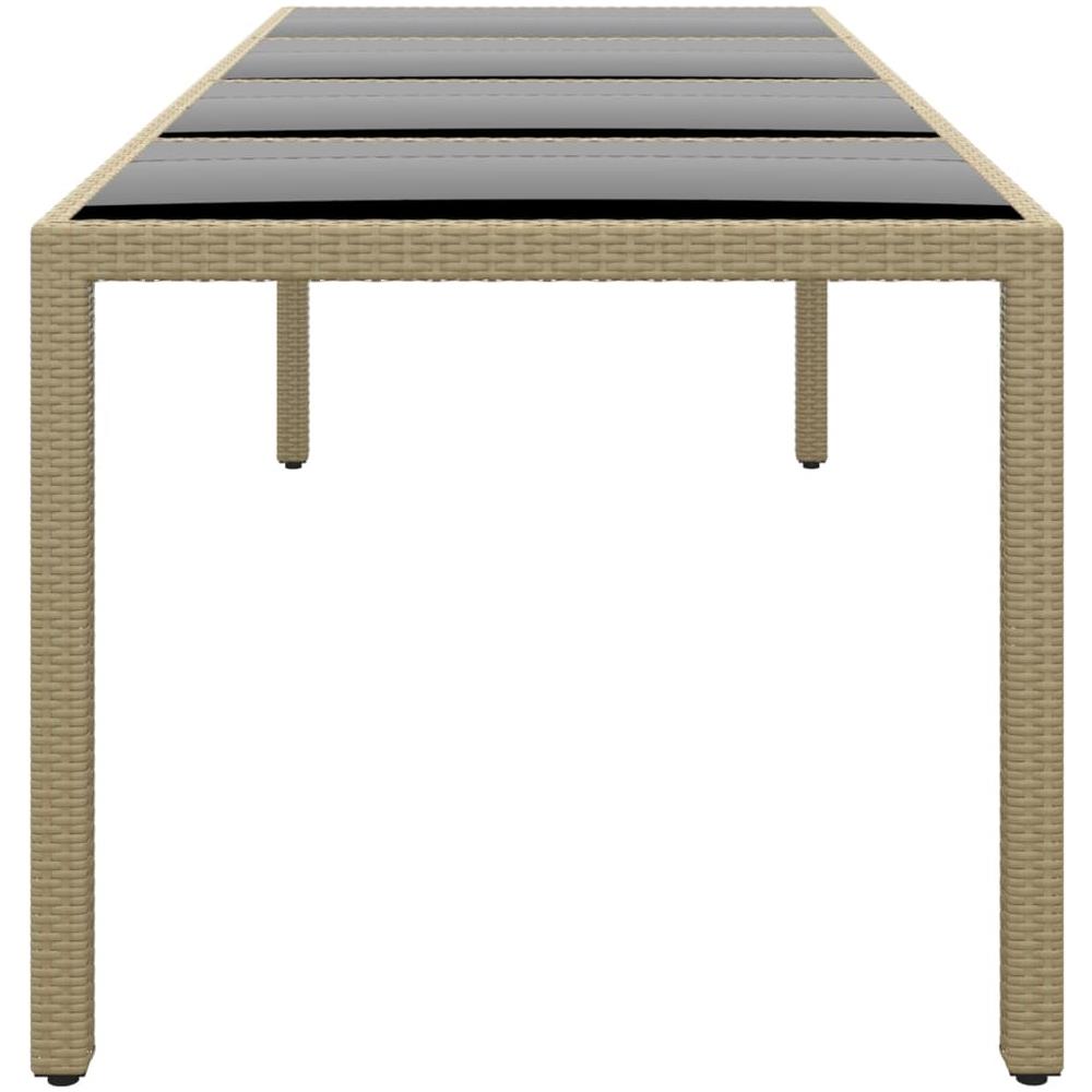Tavolo Da Giardino Con Piano Vetro Beige In Polyrattan - Foto 3