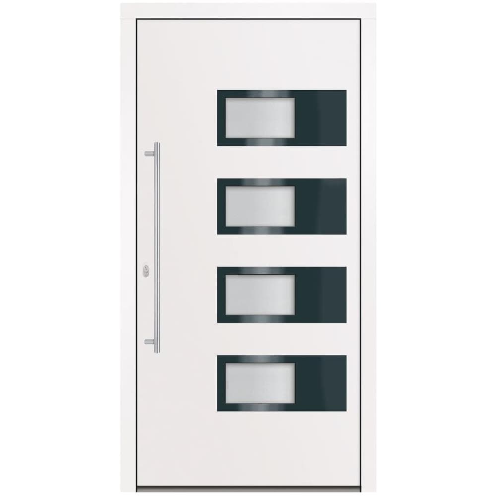 Porta Ingresso Bianca 110x210 Cm In Alluminio E Pvc - Foto 3
