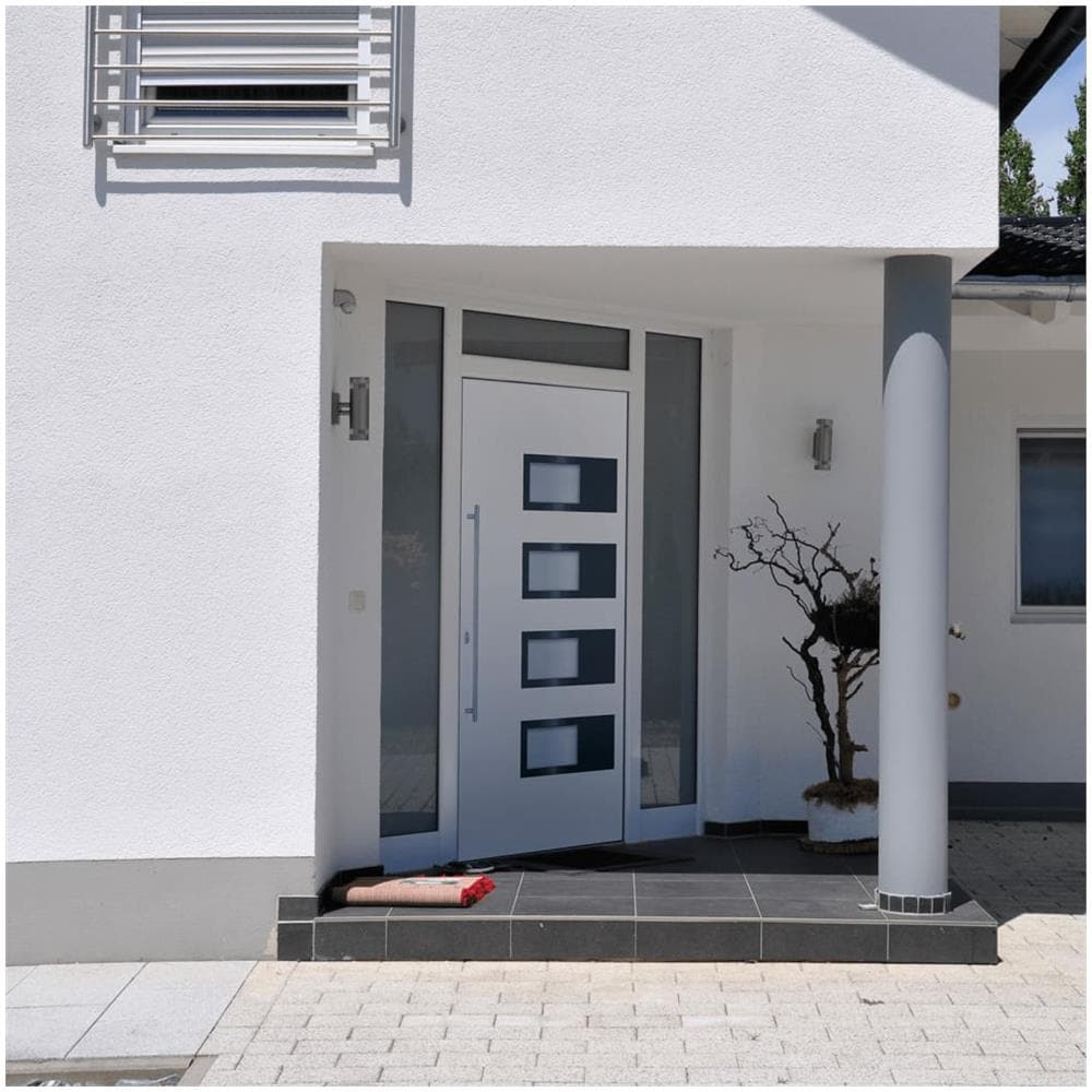 Porta Ingresso Bianca 110x210 Cm In Alluminio E Pvc - Foto 1