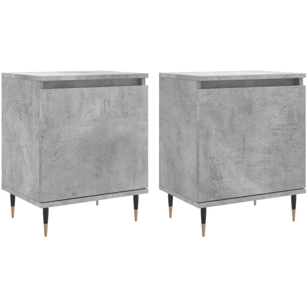 Comodini 2 Pz Grigio Cemento 40x30x50 Cm In Legno Multistrato - Foto 1