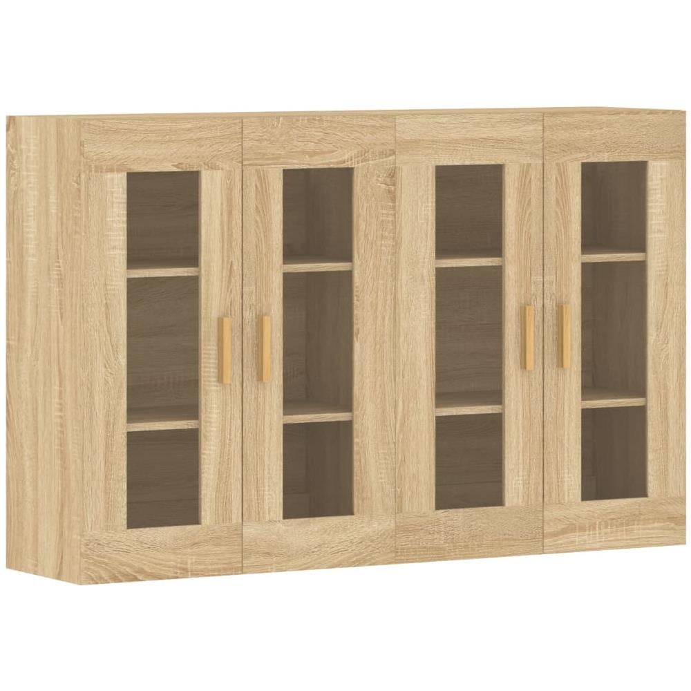 Armadietti A Parete 2 Pz Rovere Sonoma In Legno Multistrato - Foto 1