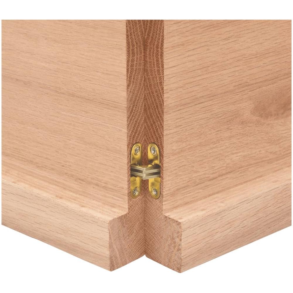 Ripiano Muro Marrone 140x30x (2-4) cm Massello Rovere Trattato - Foto 6