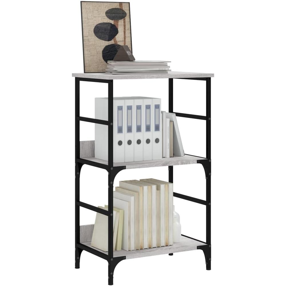 Libreria Grigio Sonoma 50x33x82 Cm In Legno Multistrato - Foto 3