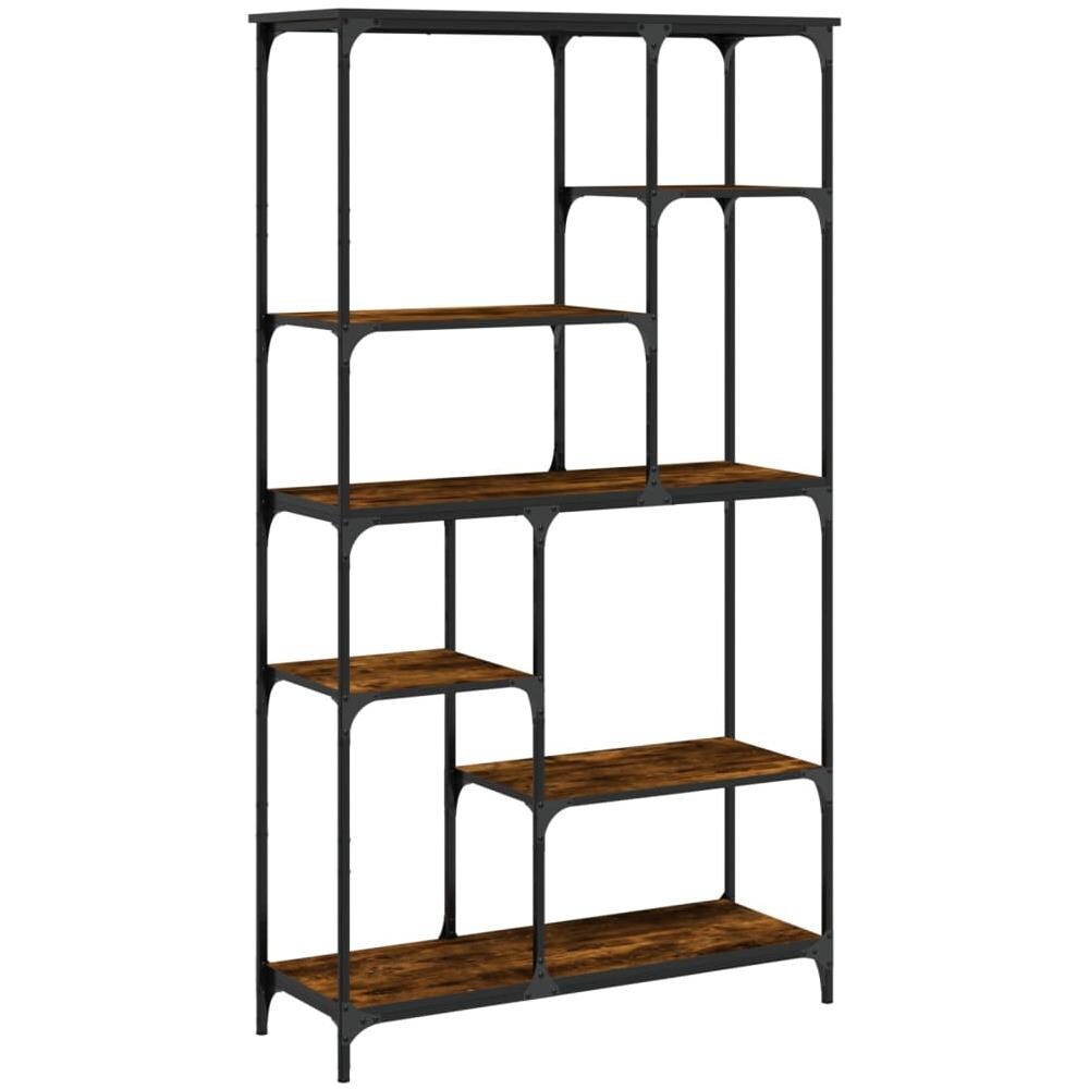 Libreria Rovere Fumo 99x35,5x176 Cm Legno Multistrato E Acciaio - Foto 2