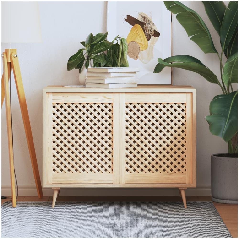 Ante Con Design A Reticolo 2 Pz 49,5x61,5 Cm In Legno Di Pino - Foto 1