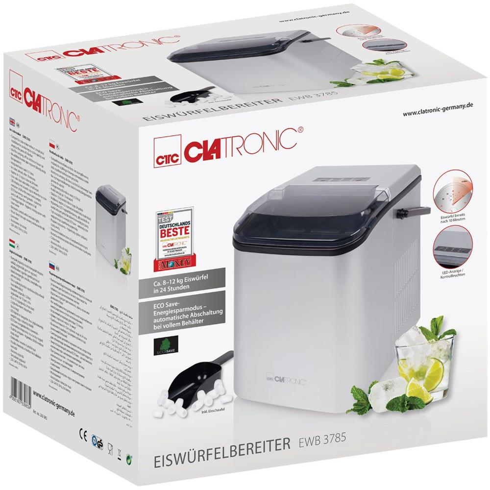 EWB 3785 Macchina per ghiaccio portatile 12 kg / 24h 105 W Nero, Argento - Foto 6
