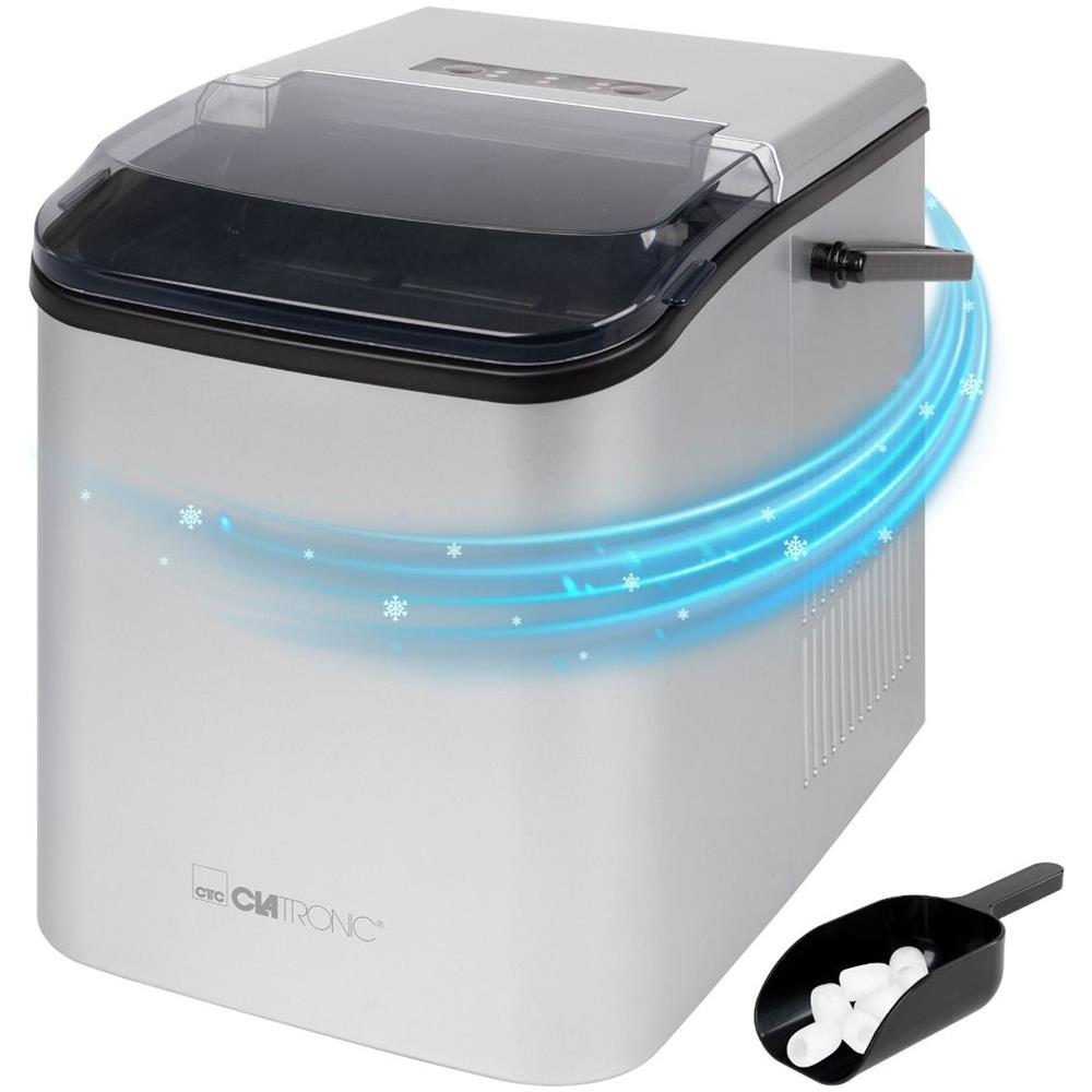 EWB 3785 Macchina per ghiaccio portatile 12 kg / 24h 105 W Nero, Argento - Foto 1
