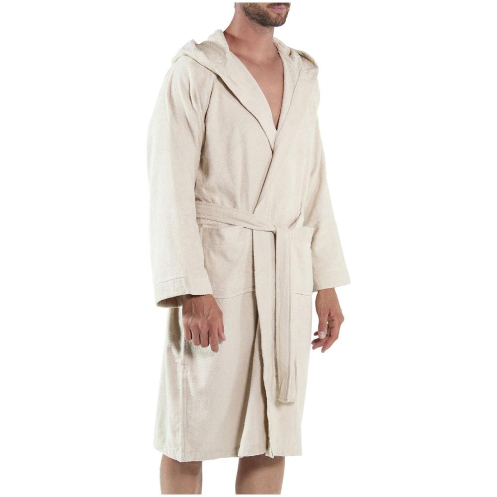 Accappatoio Con Cappuccio Spugnissima Microspugna In Cotone Colore Bianco Misura Xxl - Foto 1