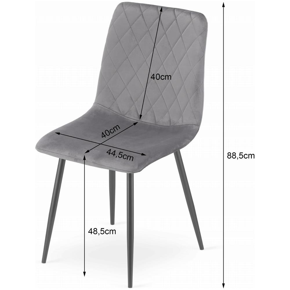 SET TAVOLO ROTONDO KOVA 80 Nero + 4 Sedie Turin Grigio Scuro - Foto 2