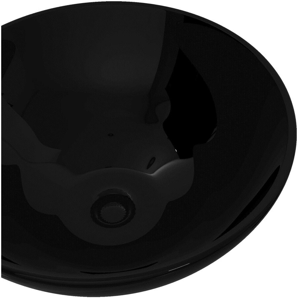 Lavandino Da Bagno In Ceramica Nera Rotondo - Foto 6