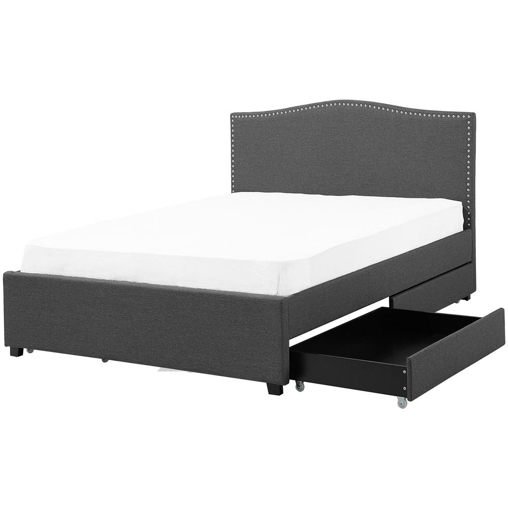 Letto Contenitore In Tessuto Grigio E Led Multicolore 180x200cm Montpellier - Foto 1