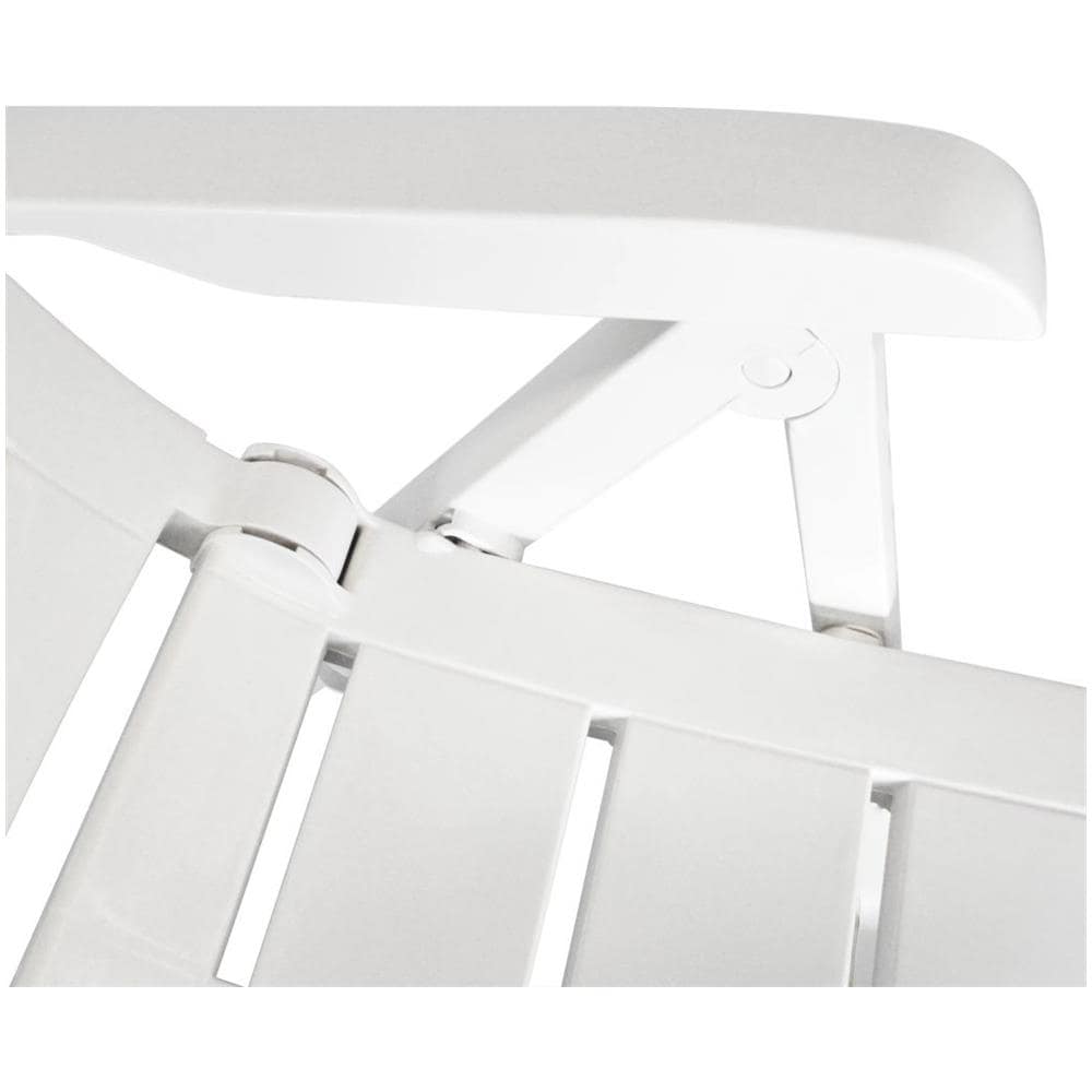Sedie Reclinabili da Giardino 2 pz in Plastica Bianca - Foto 7