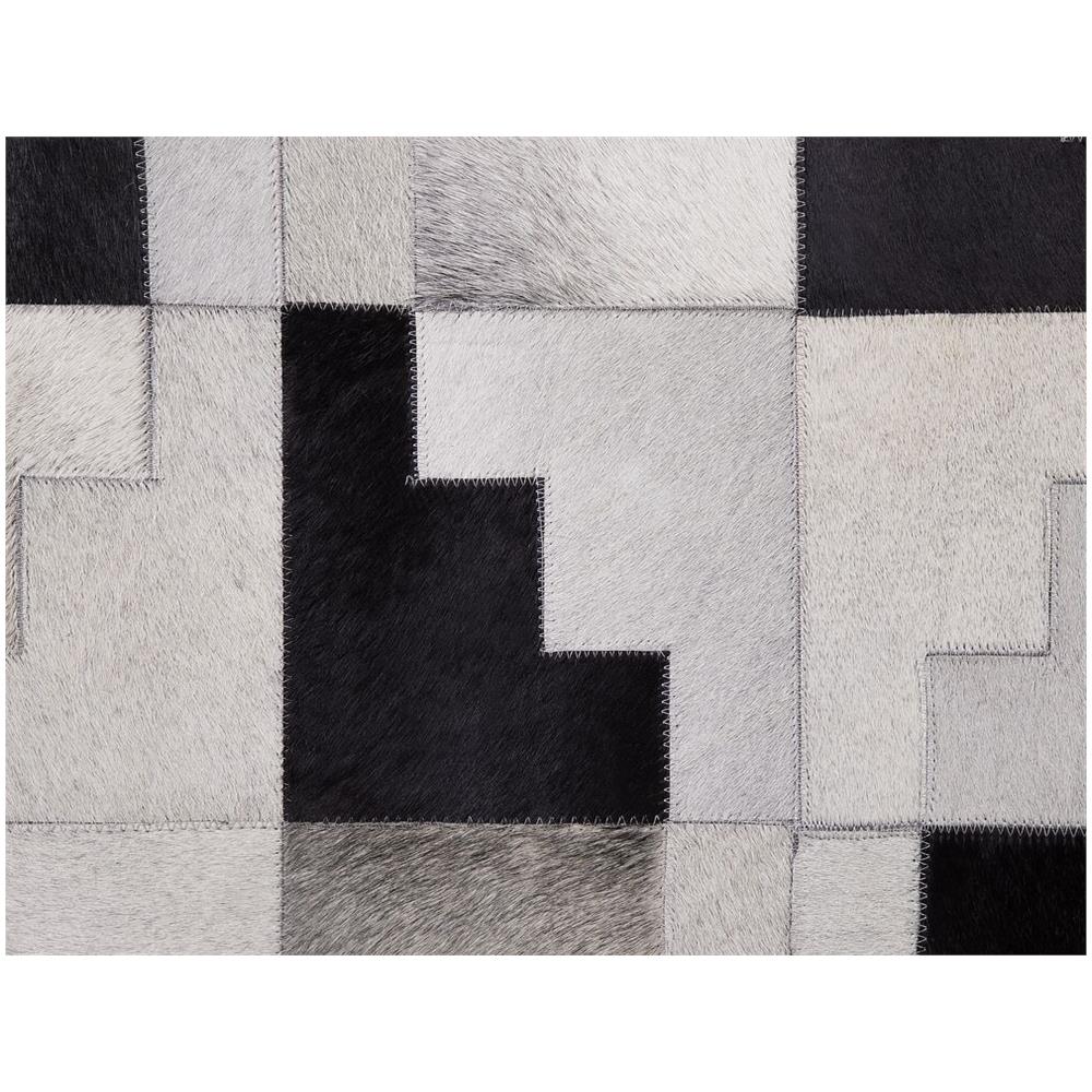 Tappeto In Pelle Nero / Grigio 140 X 200 Cm Efirli - Foto 11