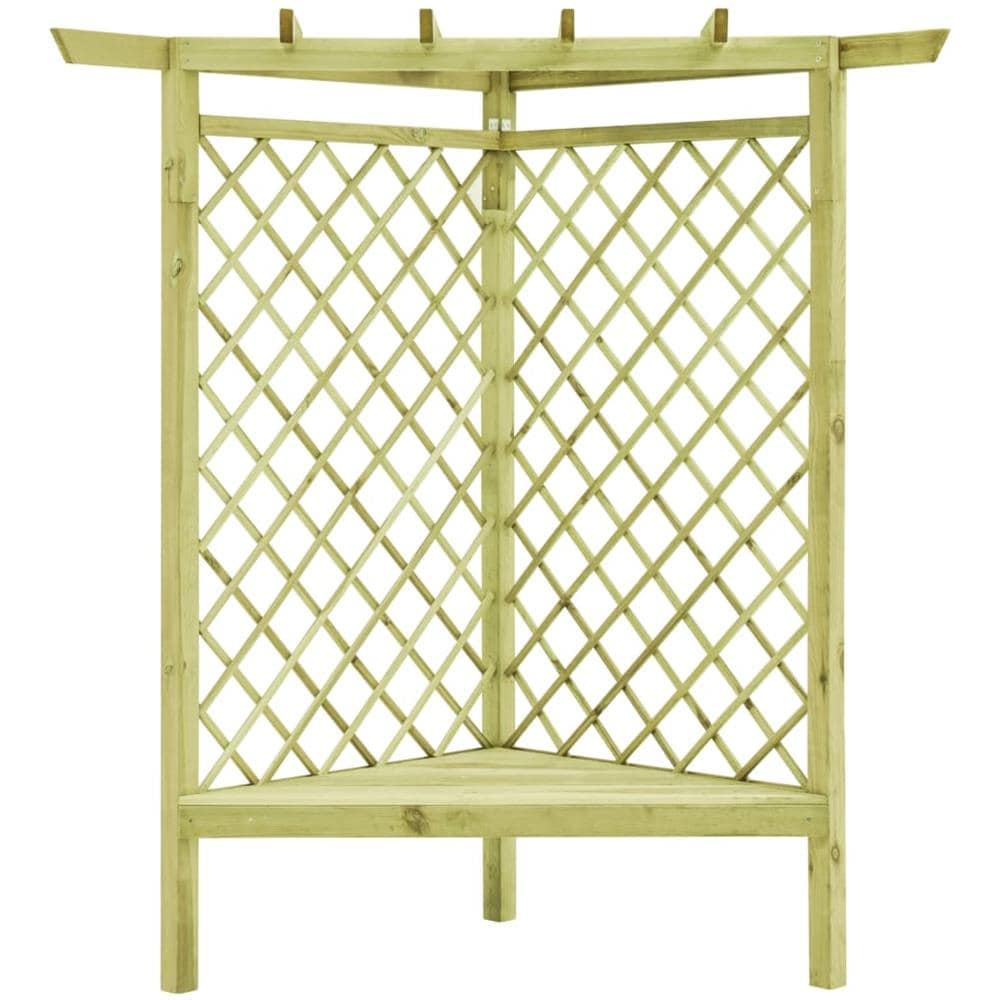 Pergolato Ad Angolo E Sedile 130x130x197 Cm In Pino Impregnato - Foto 2