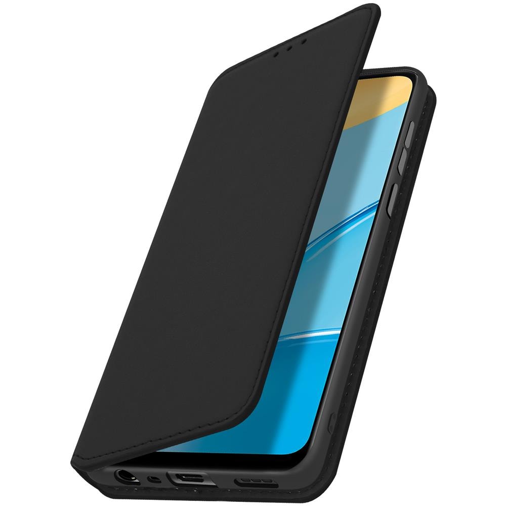 Custodia Oppo A15 Portacarte Funzione Supporto Similpelle Liscia Nero - Foto 5