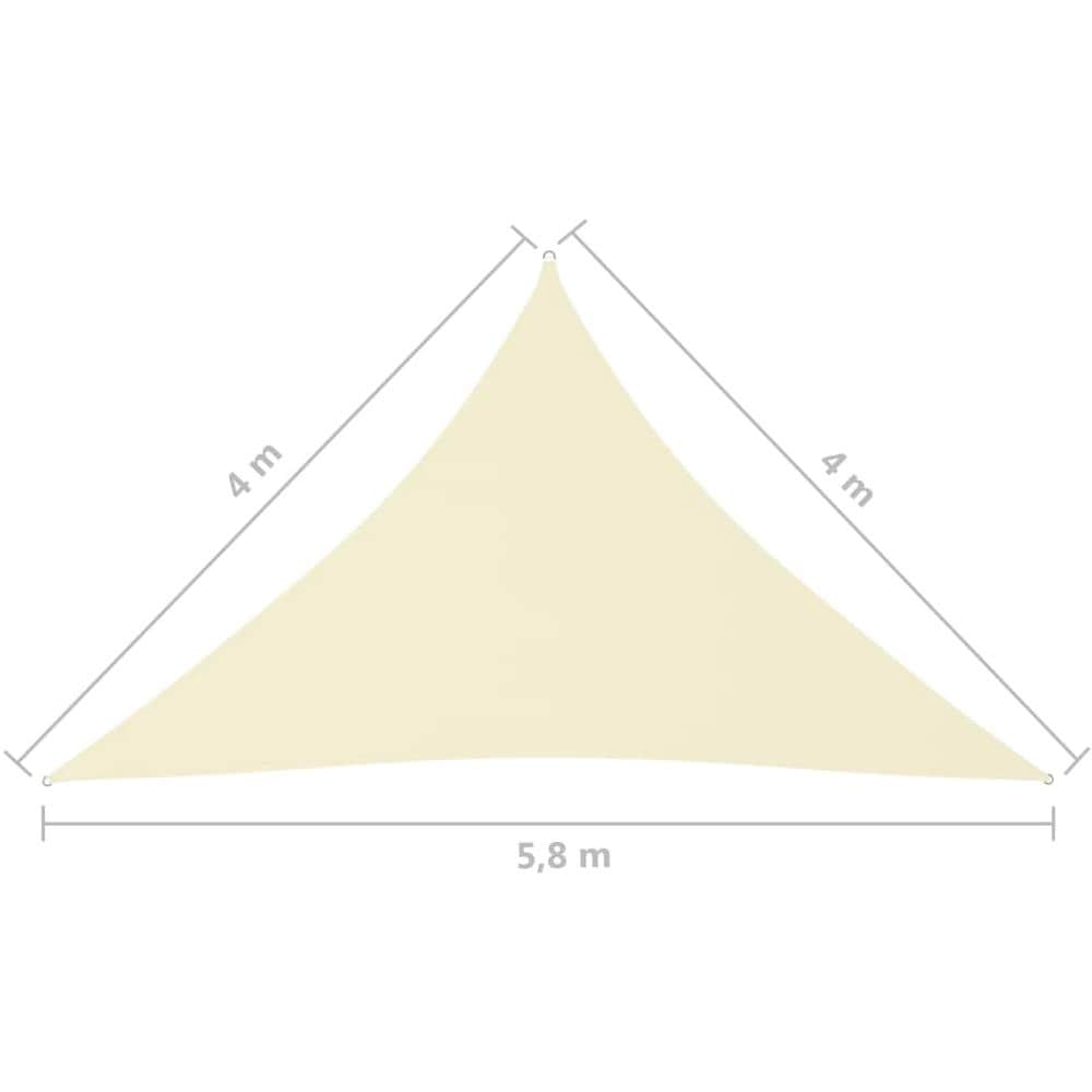 Parasole a Vela Oxford Triangolare 4x4x5,8 m Crema - Foto 6