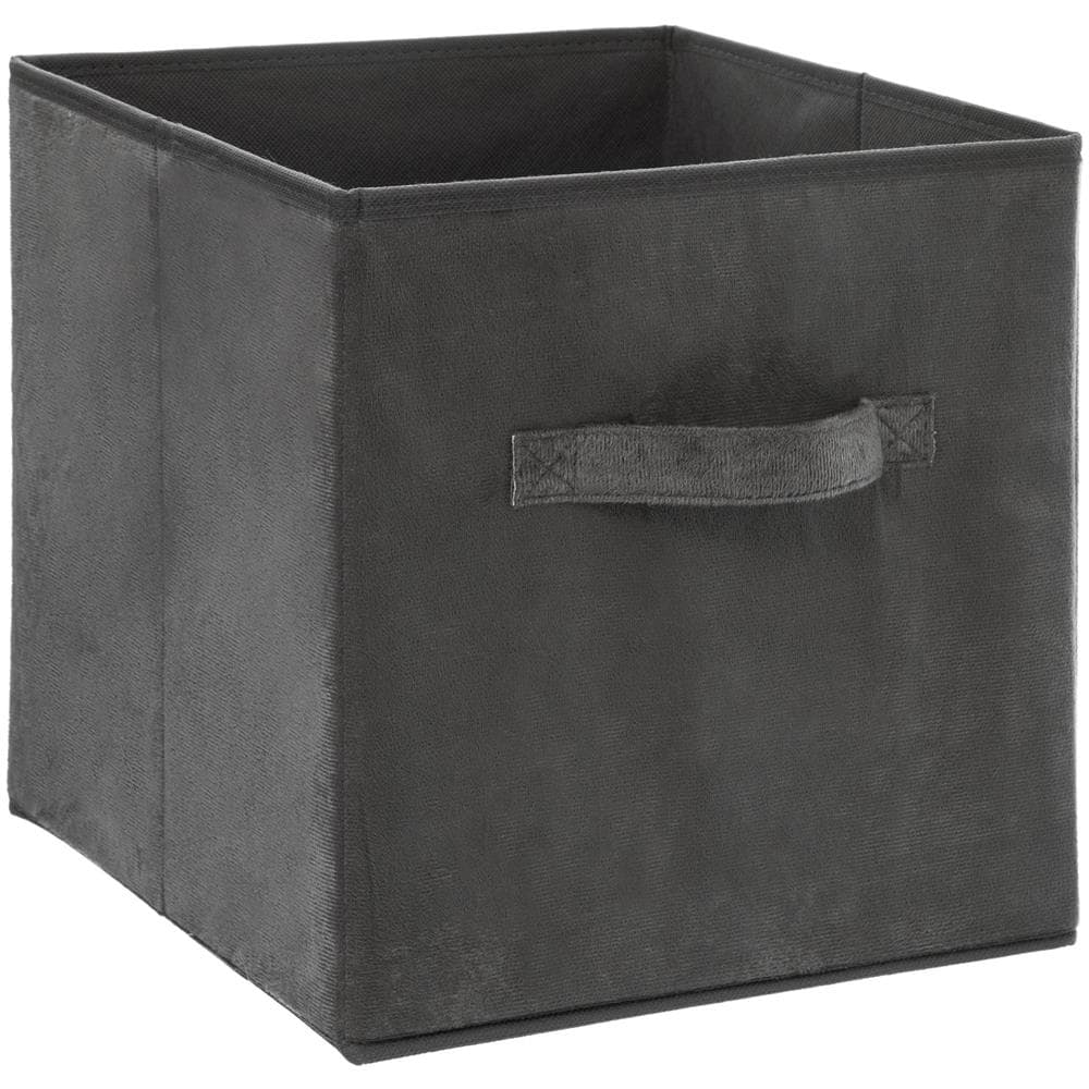 Scatola Portaoggetti 31x31 Cm - Velluto Grigio Scuro - Foto 2