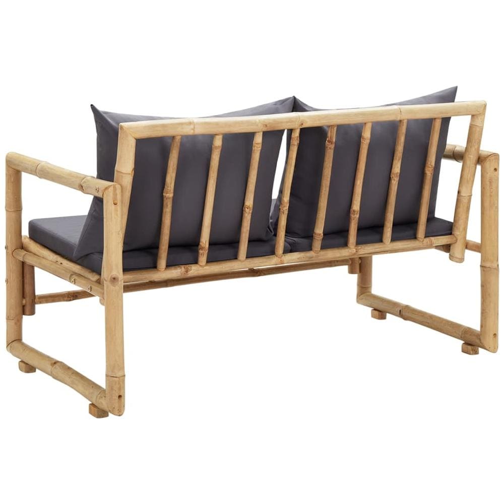 Panca da Giardino con Cuscini 115 cm in Bambù - Foto 8
