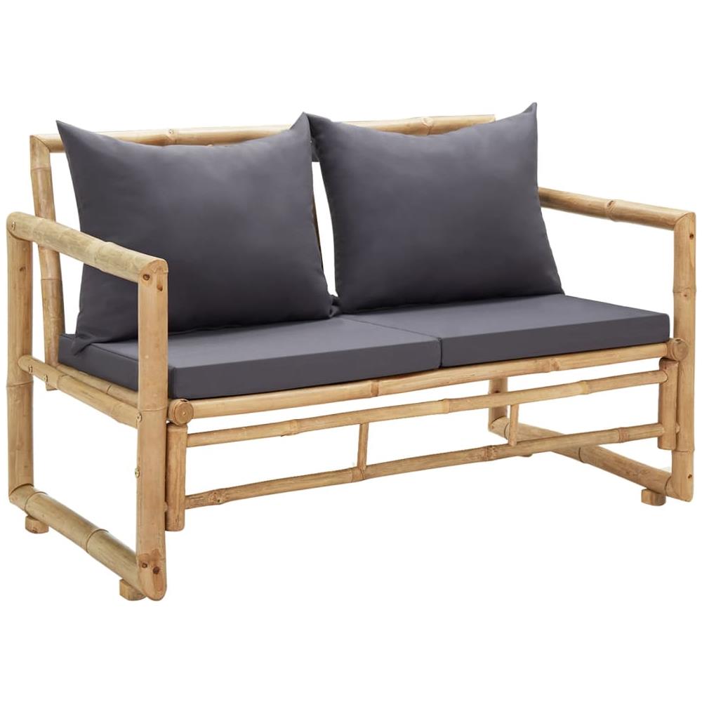 Panca da Giardino con Cuscini 115 cm in Bambù - Foto 1